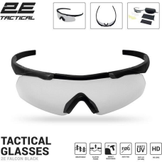 Окуляри тактичні, захисні 2E Falcon Black з EVA-футляром, 3 лінзи