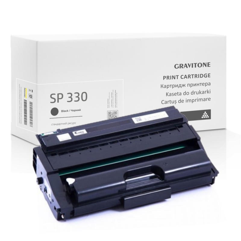 Сумісний Картридж Ricoh SP 330 [SP 330L] (408278), 3500 стор, Gravitone (GTR-CRG-SP330-BK)