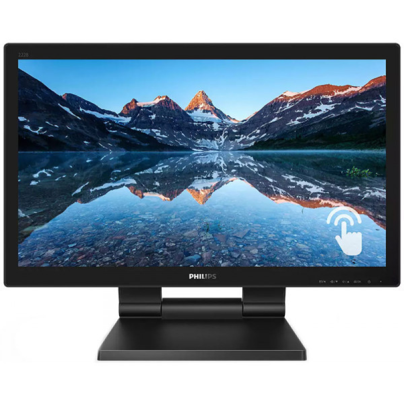TFT 21.5“ Philips 222B9T, сенсорний (10 дотиків), D-Sub, DVI-D, HDMI, DP, USB-Hub, колонки, (222B9T/00)