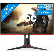 TFT 23.8“ AOC 24G2ZU/BK, IPS, 240Hz, 0.5 ms, 2xHDMI, DP, 4 x USB 3.0, Pivot, колонки, чорний з черво