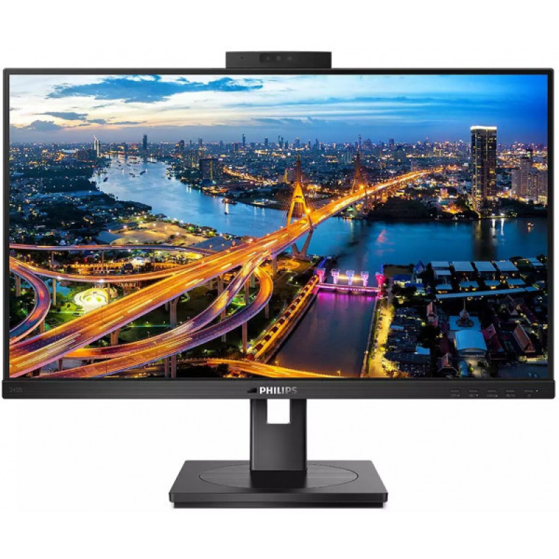 TFT 23.8“ Philips 242B1H, IPS, D-SUB, DVI-D, DP, HDMI, Cam, USB, pivot, колонки, чорний (242B1H/00)
