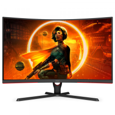 TFT 31.5“ AOC C32G3AE/BK, VA, 165Гц, 4мс, вигнутий, DP, HDMIx 2, колонки, чорний з червоним (C32G3AE/BK)