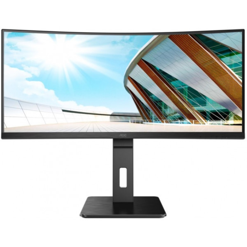 TFT 34“ AOC CU34P2A, 3440x1440, VA, 100Гц, вигнутий, DP, HDMI x 2, USB, колонки, чорний (CU34P2A)