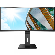 TFT 34“ AOC CU34P2C, WQHD, VA, 100Гц, вигнутий, DP, HDMI, USB-C, USB, колонки, чорний (CU34P2C)