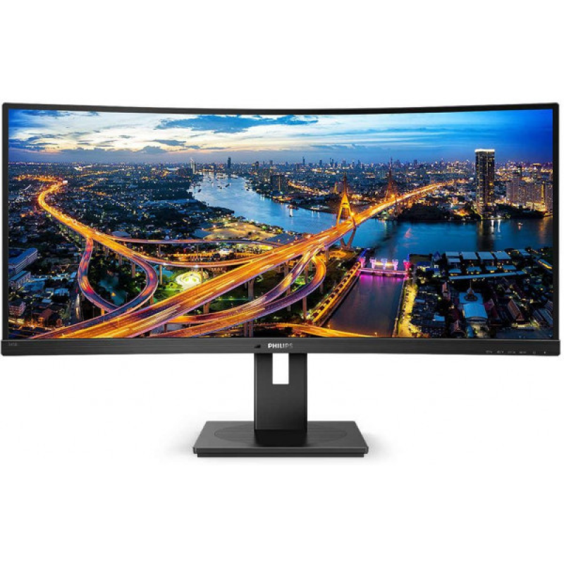 TFT 34“ Philips 345B1C, VA, 3440x1440 WQHD, вигнутий, DP, HDMIx2, USB хаб, Pivot, колонки, чорний (345B1C/00)