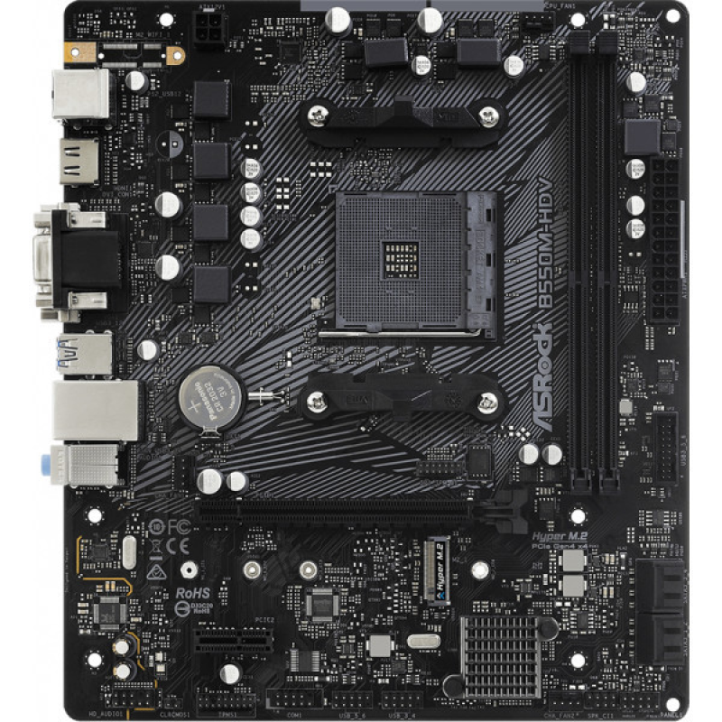 ASRock B550M-HDV (AM4/B550, 2*DDR4, PCIex16, DVI/HDMI/VGA, 4xSATAІІІ, M.2, GLan, 7.1ch, mATX) (B550M-HDV)