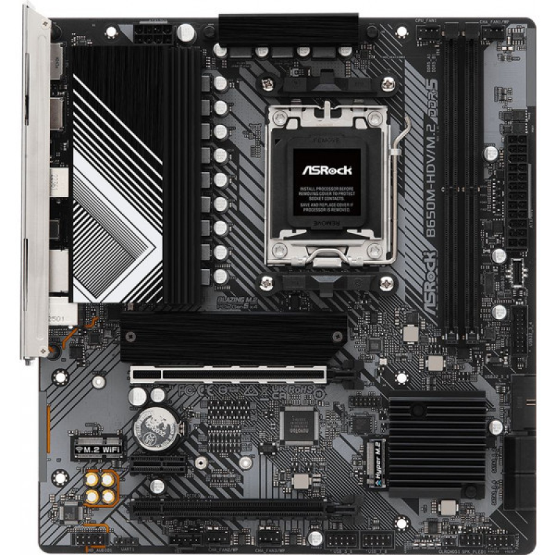 ASRock B650M-HDV/M.2 (AM5/B650, 2*DDR5, PCIex16, DP/HDMI, 4xSATAІІІ, 2xM.2, 2.5GLan, 7.1ch, mATX)