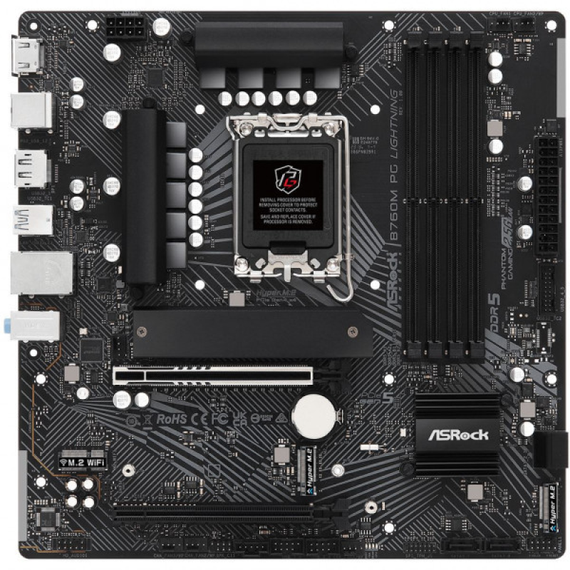 ASRock B760M PG LIGHTNING (1700/B760, 4*DDR5, 2xPCIex16, 4xSATAІІІ, 3xM.2, 2.5GLan, 7.1ch, mATX) (B760M PG ASRock B760M PG LIGHTNING (1700/B760, 4*DDR5, 2xPCIex16, 4xSATAІІІ, 3xM.2, 2.5GLan, 7.1ch, mATX) (B760M PG