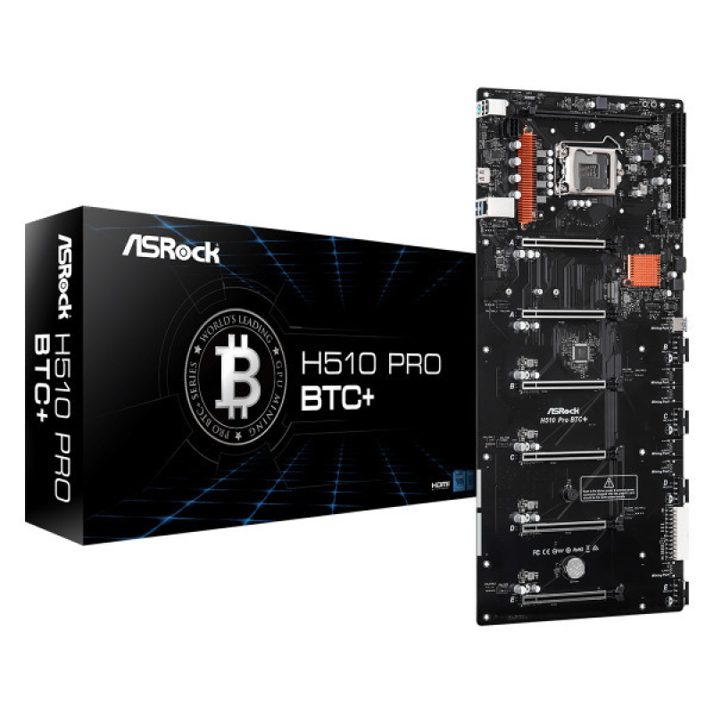 ASRock H510 Pro BTC+ (1200/H510, DDR4, 6xPCIex16, HDMI, 1xSATAIII, M.2, GLan, 501 мм*224 мм) (H510 Pro BTC+) ASRock H510 Pro BTC+ (1200/H510, DDR4, 6xPCIex16, HDMI, 1xSATAIII, M.2, GLan, 501 мм*224 мм) (H510 Pro BTC+)