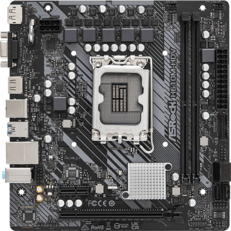 ASRock H610M-HDV (1700/H610, 2*DDR4, 1xPCIex16, HDMI/DVI/VGA, 4xSATAІІІ, GLan, 7.1ch, mATX) (H610M-HDV#) ASRock H610M-HDV (1700/H610, 2*DDR4, 1xPCIex16, HDMI/DVI/VGA, 4xSATAІІІ, GLan, 7.1ch, mATX) (H610M-HDV#)