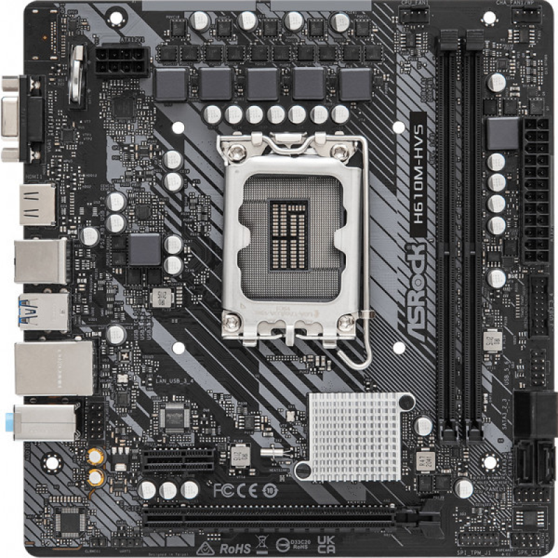 ASRock H610M-HVS (1700/H610, 2*DDR4, 1xPCIex16, HDMI/VGA, 4xSATAІІІ, GLan, 7.1ch, mATX) (H610M-HVS) ASRock H610M-HVS (1700/H610, 2*DDR4, 1xPCIex16, HDMI/VGA, 4xSATAІІІ, GLan, 7.1ch, mATX) (H610M-HVS)