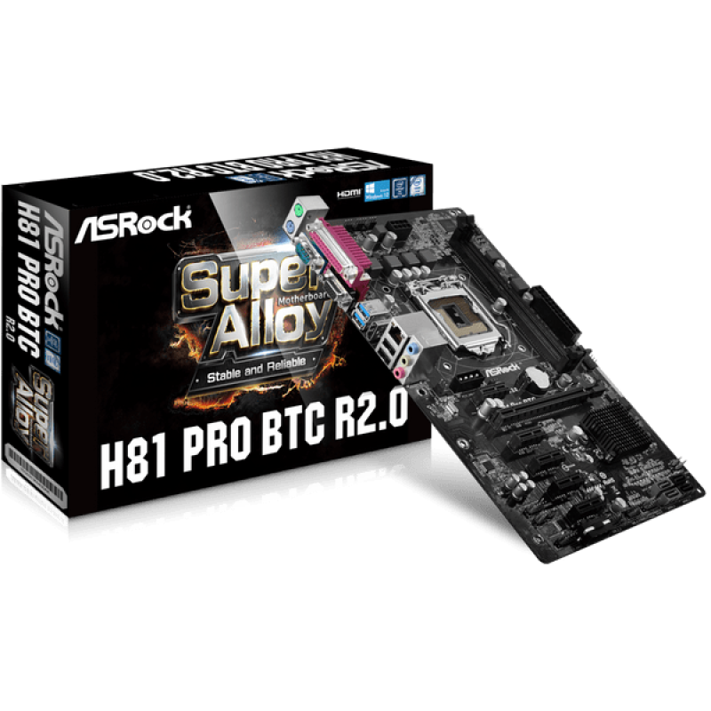 ASRock H81 PRO BTC R2.0/REF (1150/H81, 2*DDR3, 1xPCI-Ex16, 5xPCI-Ex1, 2xSATAIII, GLan, 5.1ch, ATX) (H81 PRO ASRock H81 PRO BTC R2.0/REF (1150/H81, 2*DDR3, 1xPCI-Ex16, 5xPCI-Ex1, 2xSATAIII, GLan, 5.1ch, ATX) (H81 PRO