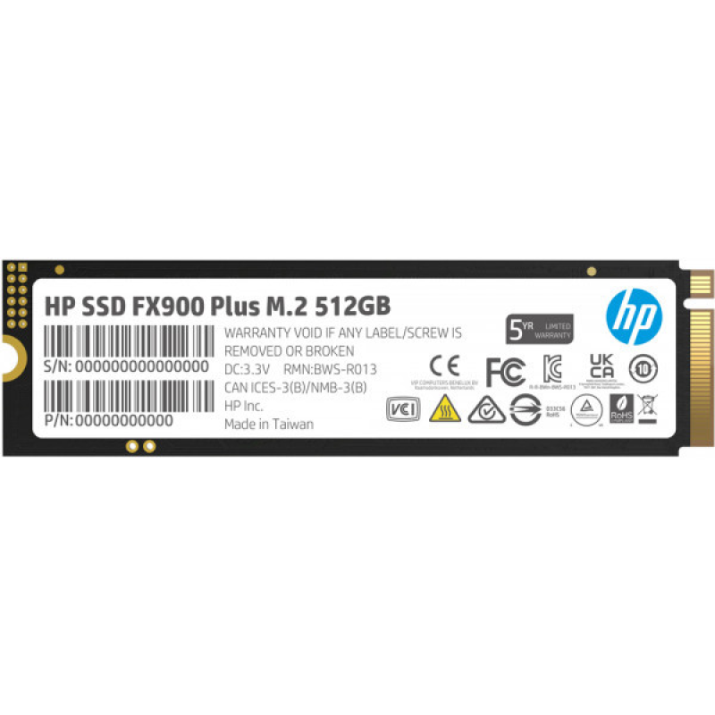 SSD 500GB HP FX900 Plus M.2 2280 PCI Ex Gen4 x4 3D NAND, Retail (7F616AA)