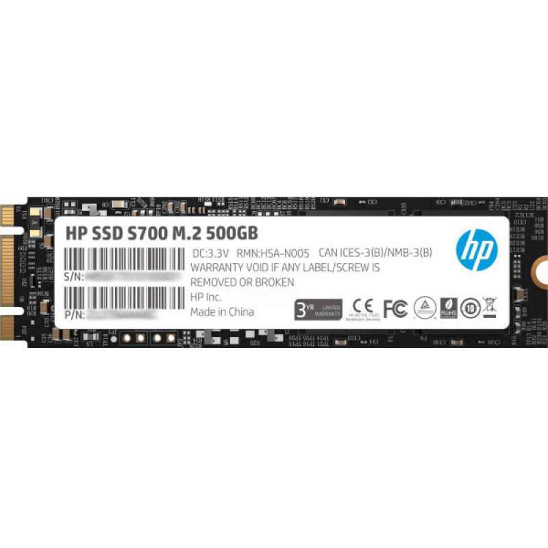 SSD 500GB HP S700 M.2 2280 SATA III 3D NAND, Retail (2LU80AA)