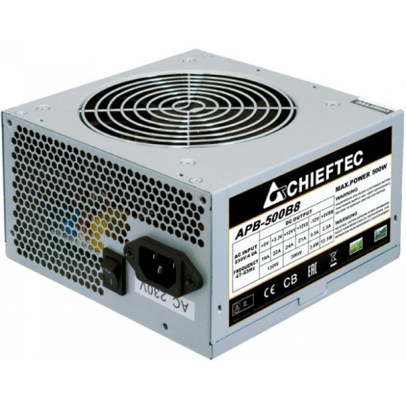 БЖ 500W Chieftec VALUE APB-500B8, 120 mm, 80+ White, Bulk (APB-500B8) БЖ 500W Chieftec VALUE APB-500B8, 120 mm, 80+ White, Bulk (APB-500B8)