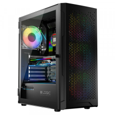 Корпус LogicConcept ARAMIS MESH+GLASS ARGB fans 4x120 mm BLACK без БЖ ATX (AT-ARAMIS-10-0000000-0002)