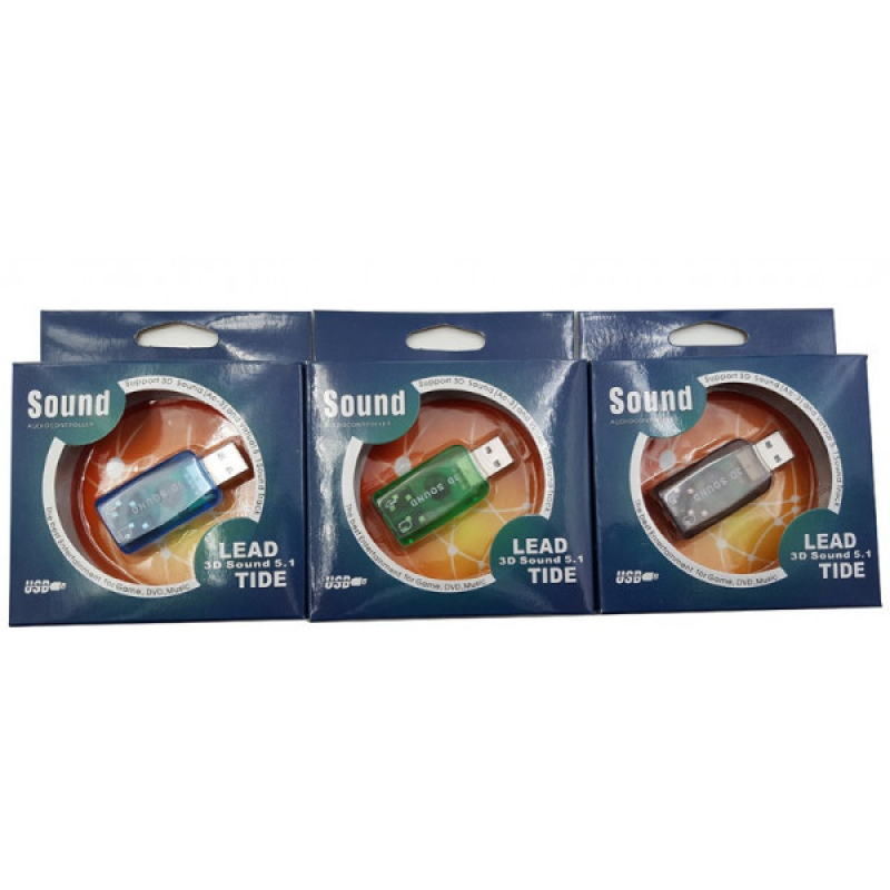 Звукова плата USB, 2 Channel (3D Sound) RTL (B00443)