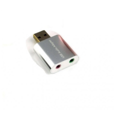 Звукова плата USB, 2 Channel mini, C-Media chip, RTL, срібляста (B00668)