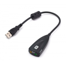 Звукова плата USB, Virtual 7.1 Channel, C-Media, кабель 25 см, чорна (B00811)