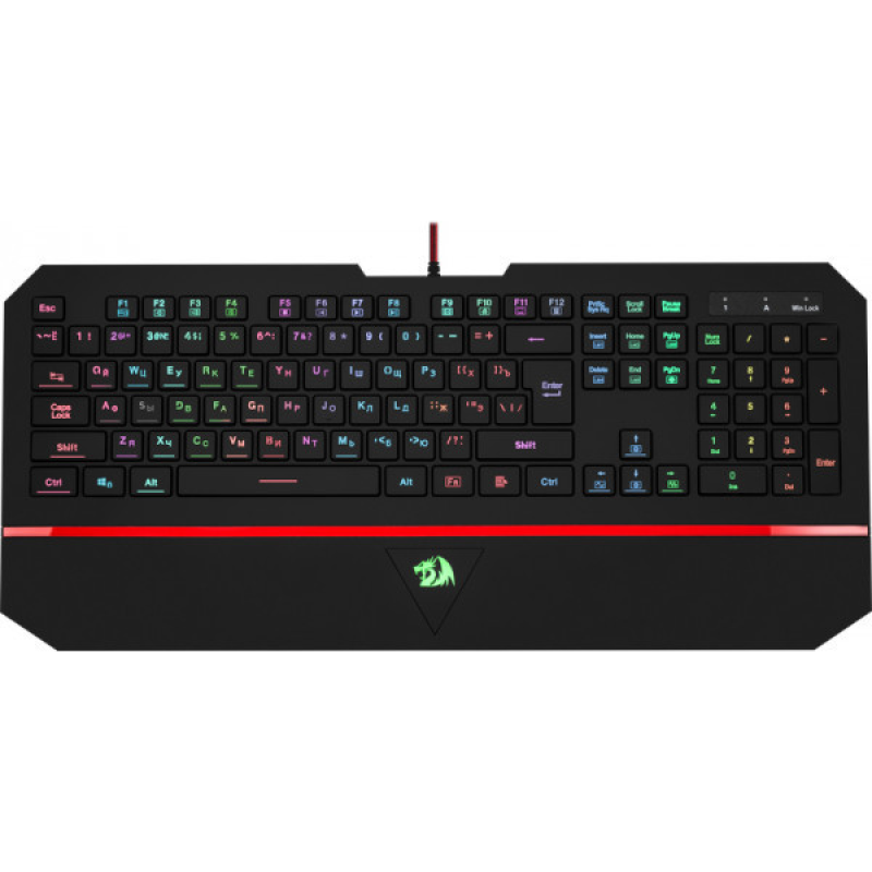 Клавіатура Redragon Karura2, ігрова, RGB, підставка, UKR, USB (75053)