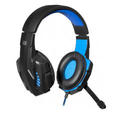 Ігрова гарнітура Defender Warhead G-390 LED чорно-синя, кабель 1,8 м (64039)