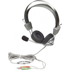 Навушники з мікрофоном Manhattan Headset Stereo Silver (175517)