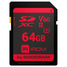 Memory card Secure Digital 64Gb GoodRAM IRDM SDXC V60 UHS-II U3 Retail (IR-S6B0-0640R11)