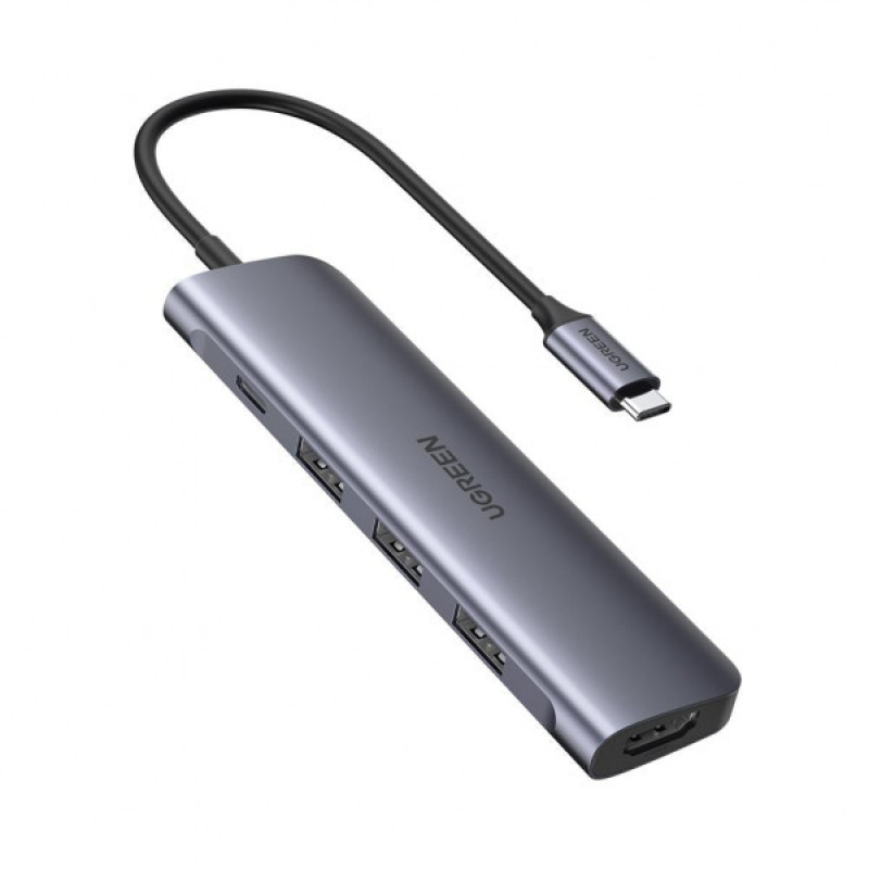 Док-станція USB3.0 Type-C --> USB 3.0x3/HDMI/PD Ugreen CM136 Сіра (50209) Док-станція USB3.0 Type-C --> USB 3.0x3/HDMI/PD Ugreen CM136 Сіра (50209)
