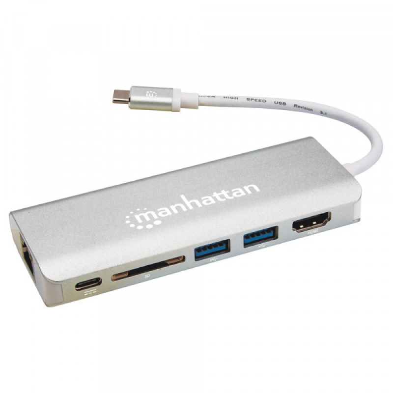 Док-станція USB3.1 Type-C --> HDMI/USB 3.0x2/RJ45/SD/PD 60W Hub 7-in-1 Manhattan (152075) Док-станція USB3.1 Type-C --> HDMI/USB 3.0x2/RJ45/SD/PD 60W Hub 7-in-1 Manhattan (152075)