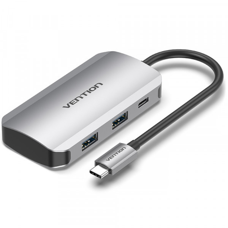 Хаб USB 3.1 Type-C -> 4хUSB 3.0/PD 100W 5-in-1 Vention (TNBHB) Хаб USB 3.1 Type-C -> 4хUSB 3.0/PD 100W 5-in-1 Vention (TNBHB)