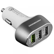 Автозарядка 3xUSB (3xUSB-A) QC3.0 2.4A біла Modecom (ZT-MC-CU3-05)