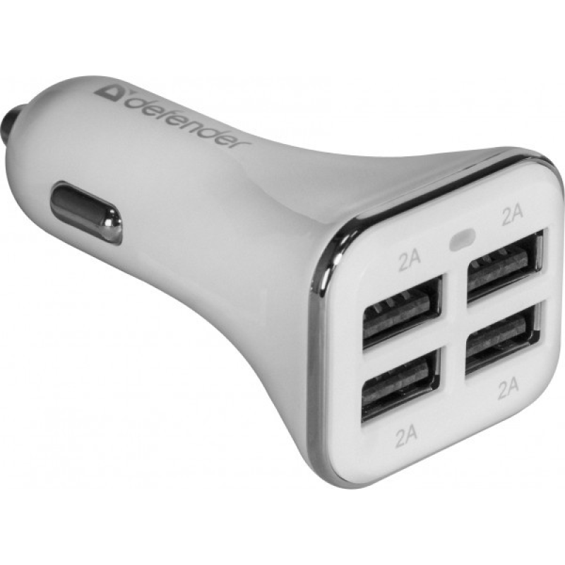 Автозарядка 4xUSB (4xUSB-A) 8A UCA-05 біла Defender (83567)