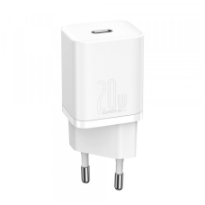 Зарядний пристрій 1xUSB 20W (USB-C) + Cable Type-C Білий Baseus (TZCCSUP-B02)