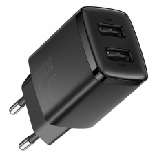 Зарядний пристрій 2xUSB 10.5W (USB-A) Чорний Baseus (CCXJ010201)