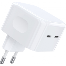 Зарядний пристрій 2хUSB-C 35W PD QC3.0 Q5008 білий Choetech (Q5008-EU-WH)