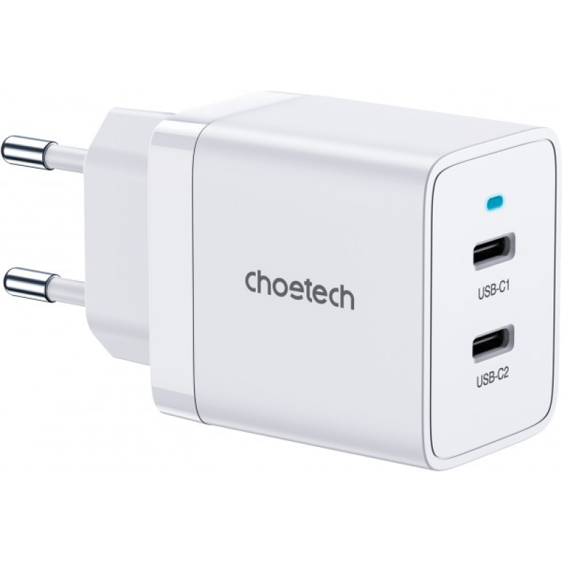 Зарядний пристрій 2хUSB-C 40W PD QC3.0 Q5006 білий Choetech (Q5006-EU-WH) Зарядний пристрій 2хUSB-C 40W PD QC3.0 Q5006 білий Choetech (Q5006-EU-WH)