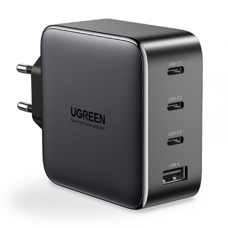 Зарядний пристрій 3xUSB 100W (3xType-C+USB QC4+) Tech Fast GAN Charger чорний CD226 Ugreen (40747) Зарядний пристрій 3xUSB 100W (3xType-C+USB QC4+) Tech Fast GAN Charger чорний CD226 Ugreen (40747)