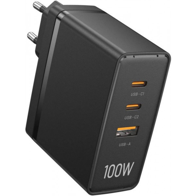 Зарядний пристрій 3xUSB 100W GaN (2хUSB-C+USB-A) чорний Vention (FEGB0-EU) Зарядний пристрій 3xUSB 100W GaN (2хUSB-C+USB-A) чорний Vention (FEGB0-EU)