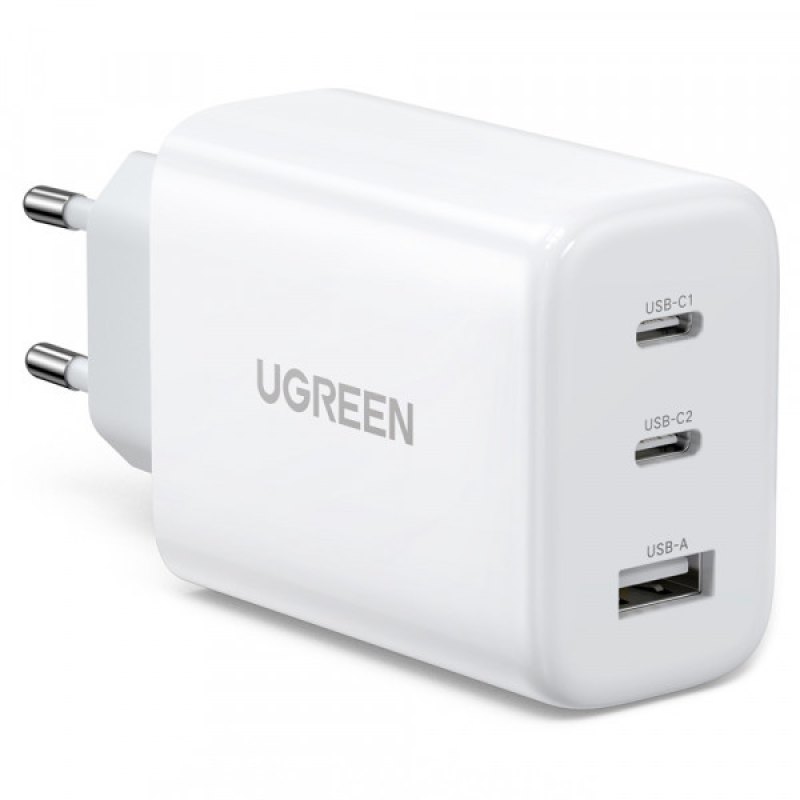 Зарядний пристрій 3xUSB 65W (2xType-C+USB QC3.0) Fast Charger Білий CD275 Ugreen (90496) Зарядний пристрій 3xUSB 65W (2xType-C+USB QC3.0) Fast Charger Білий CD275 Ugreen (90496)