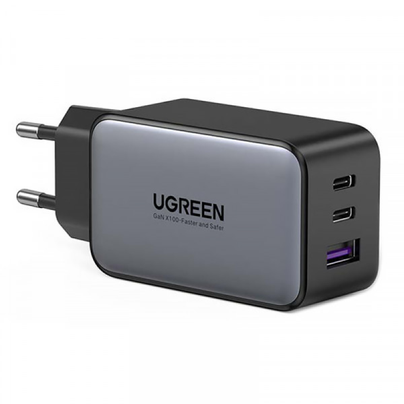 Зарядний пристрій 3xUSB 65W GaN (2хUSB-C+USB-A) CD244 Сірий Ugreen (10335) Зарядний пристрій 3xUSB 65W GaN (2хUSB-C+USB-A) CD244 Сірий Ugreen (10335)