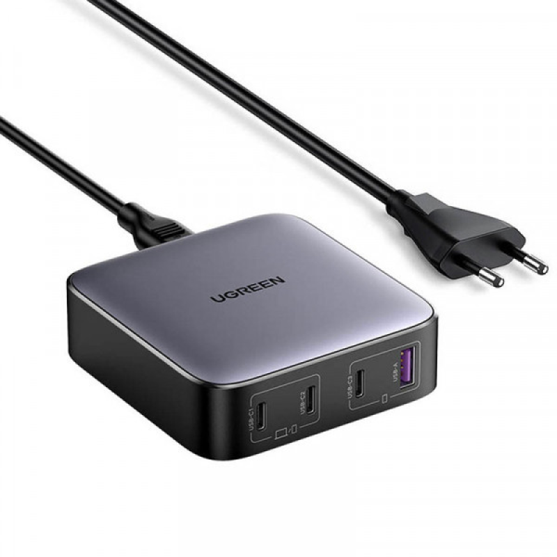 Зарядний пристрій 4xUSB 100W GaN (3хUSB-C+USB-A) Nexode Series чорний CD328 Ugreen (90928)
