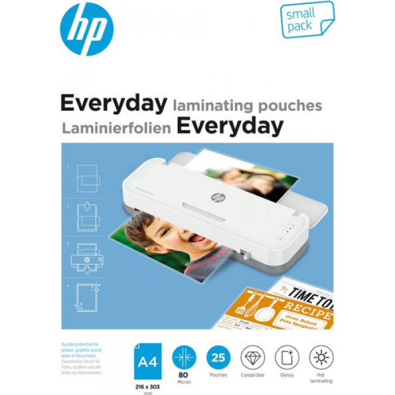 Плівка для ламінування HP Everyday Laminating Pouches, A4, 80 Mic, 216 x 303, 25 pcs (9153) Плівка для ламінування HP Everyday Laminating Pouches, A4, 80 Mic, 216 x 303, 25 pcs (9153)