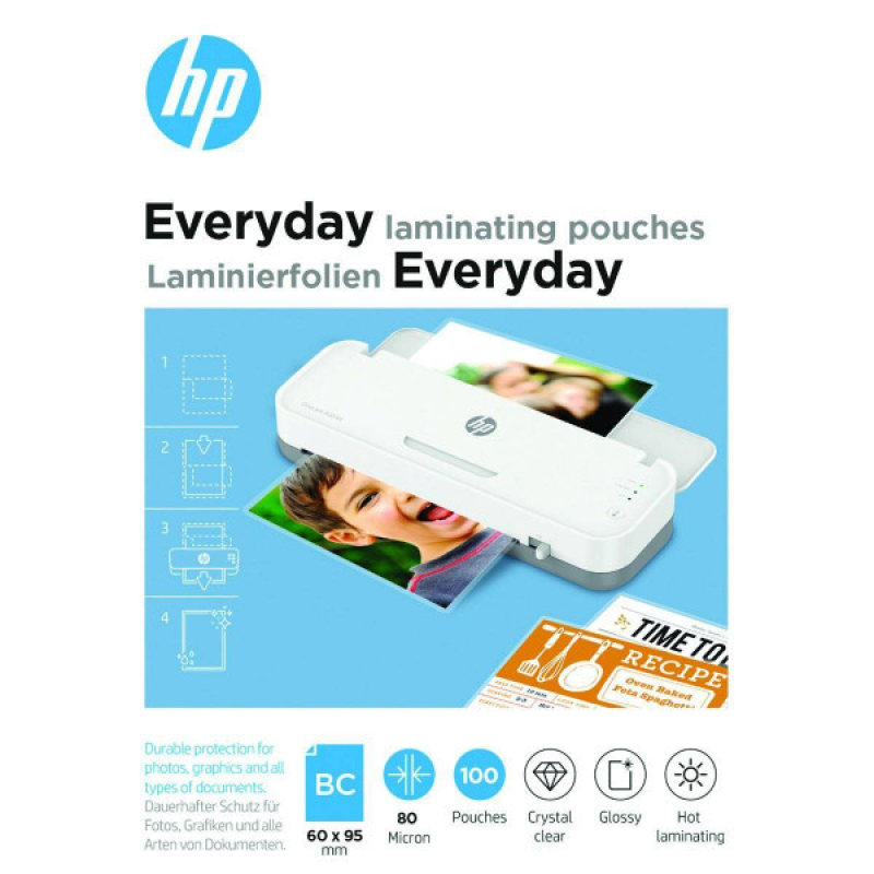 Плівка для ламінування HP Everyday Laminating Pouches, Business Card Size, 80 Mic, 60 x 95, 100 pcs (9157) Плівка для ламінування HP Everyday Laminating Pouches, Business Card Size, 80 Mic, 60 x 95, 100 pcs (9157)