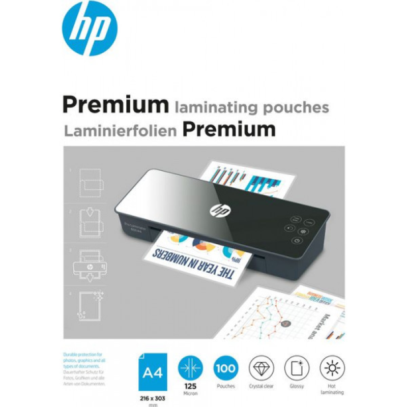 Плівка для ламінування HP Premium Laminating Pouches, A4, 125 Mic, 216x303, 100 pcs (9124) Плівка для ламінування HP Premium Laminating Pouches, A4, 125 Mic, 216x303, 100 pcs (9124)