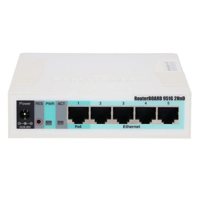 Маршрутизатор Mikrotik RB951G-2HnD, 2.4Ghz AP, 5xGigabit Ethernet, USB, 600MHz CPU, 128MB RAM