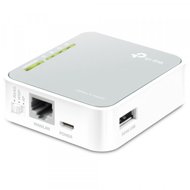 Маршрутизатор TP-Link TL-MR3020, N300 1xFE LAN/WAN 1xUSB2.0 for 3G/4G/LTE (TL-MR3020)