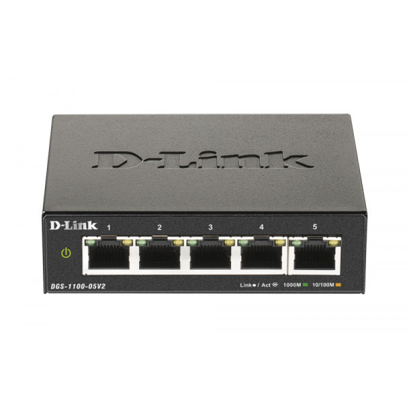 Комутатор D-Link DGS-1100-05V2 5xGE Easy Smart (DGS-1100-05V2/E)