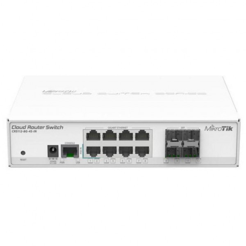 Комутатор Mikrotik CRS112-8G-4S-IN, 8x Gigabit ethernet 4x SFP cages, LCD, 400MHz CPU, 64MB RAM, Комутатор Mikrotik CRS112-8G-4S-IN, 8x Gigabit ethernet 4x SFP cages, LCD, 400MHz CPU, 64MB RAM,