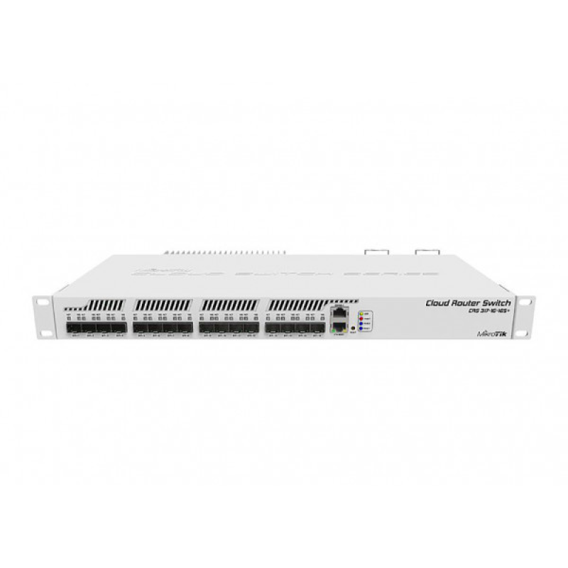 Комутатор Mikrotik CRS317-1G-16S+RM, 16x SFP/SFP+ cages, RouterOS Level 6, redundant power suppl Комутатор Mikrotik CRS317-1G-16S+RM, 16x SFP/SFP+ cages, RouterOS Level 6, redundant power suppl