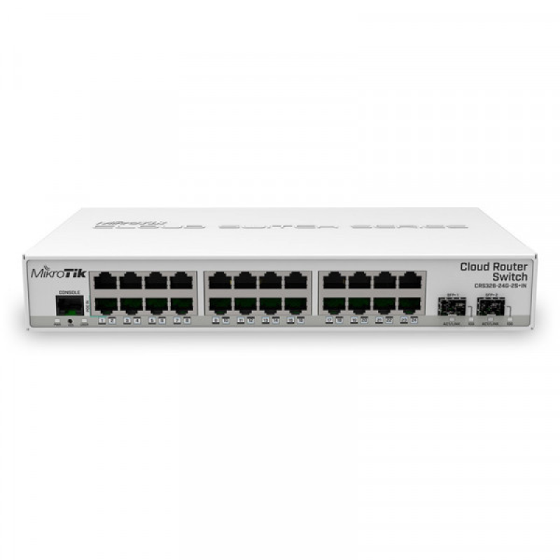 Комутатор Mikrotik CRS326-24G-2S+IN, 24xGb LAN, 2xSFP+cages, RouterOS L5 or SwitchOS (dualboot), des Комутатор Mikrotik CRS326-24G-2S+IN, 24xGb LAN, 2xSFP+cages, RouterOS L5 or SwitchOS (dualboot), des
